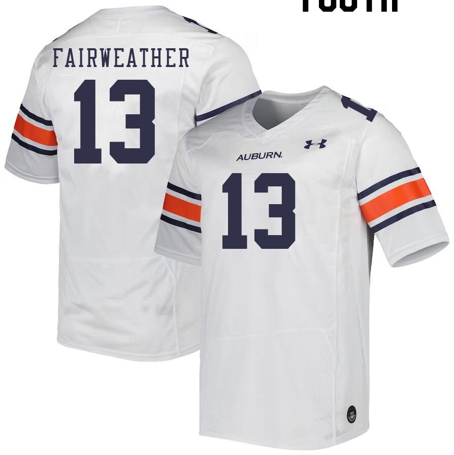 Youth #13 Rivaldo Fairweather Auburn Tigers College Football Jerseys Stitched-White - Click Image to Close